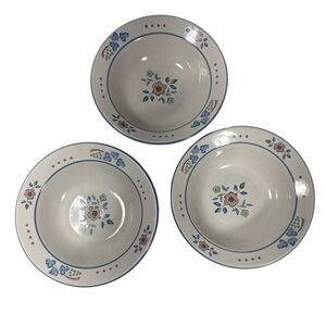 International Sugar Plum Stoneware Cereal Bowl Set Of 3 Country Chic Farmhouse